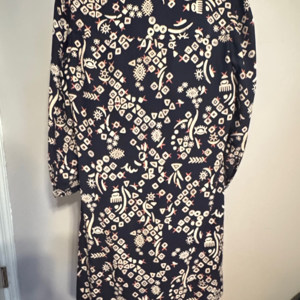 Tory Burch Navy blue and Cream Geometric knee length Dress size 2